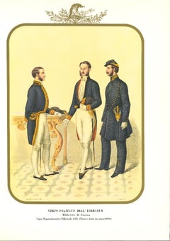 Lithographie de Antonio Zezon - Corps politique de l'armée - Années 1850