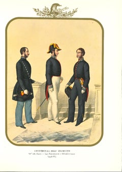 L'indépendance de l'armée - Lithographie d'Antonio Zezon - 1854