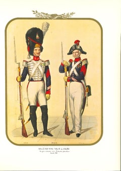 Guardie del corpo - Litografia originale di Antonio Zezon - 1851
