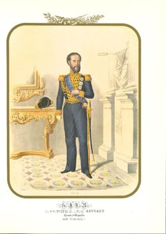 Prince Louis Bourbon - Original Lithograph by Antonio Zezon - 1850s