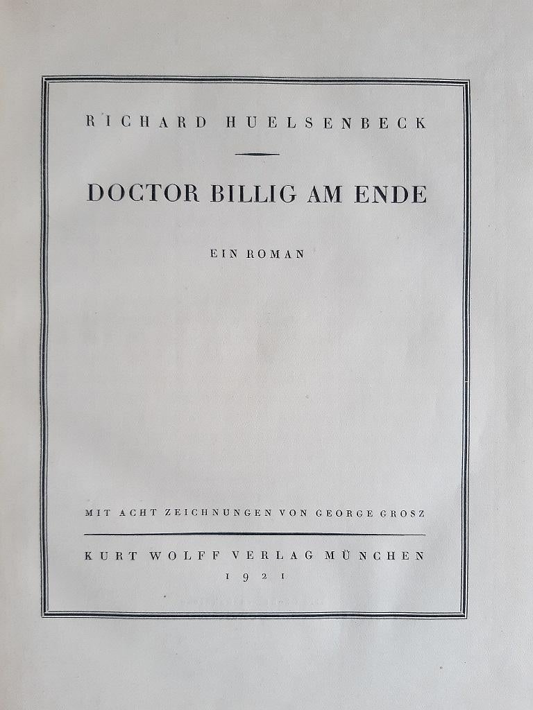 Doctor Billig am Ende - Rare Book Illustrated by George Grosz - 1921 1