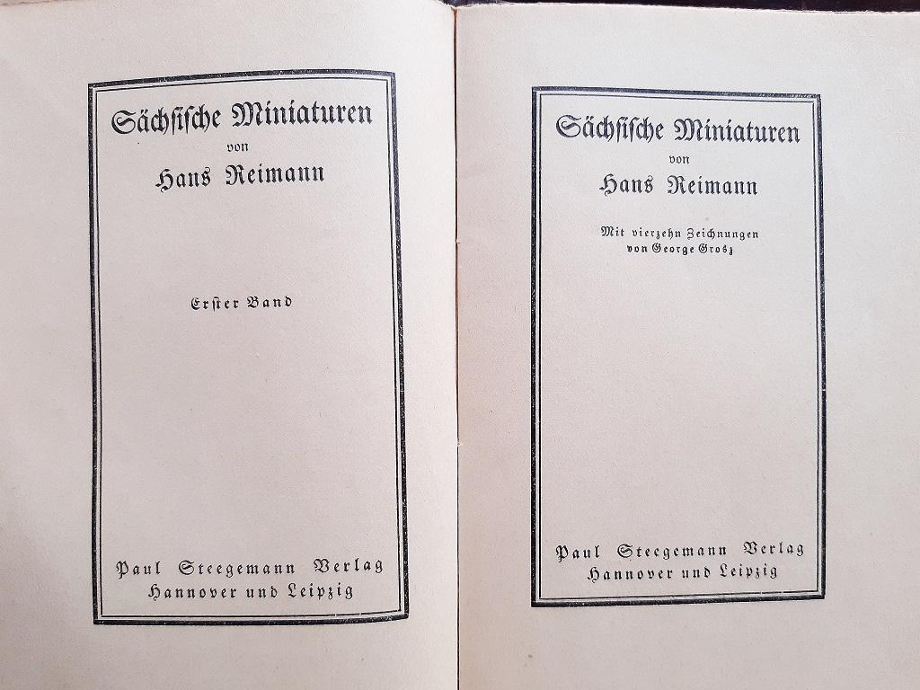 Sachsische Miniaturen - Rare Book by George Grosz - 1924 2
