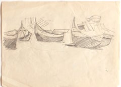 Boats - Original Pencil Drawing - Early 20th Century