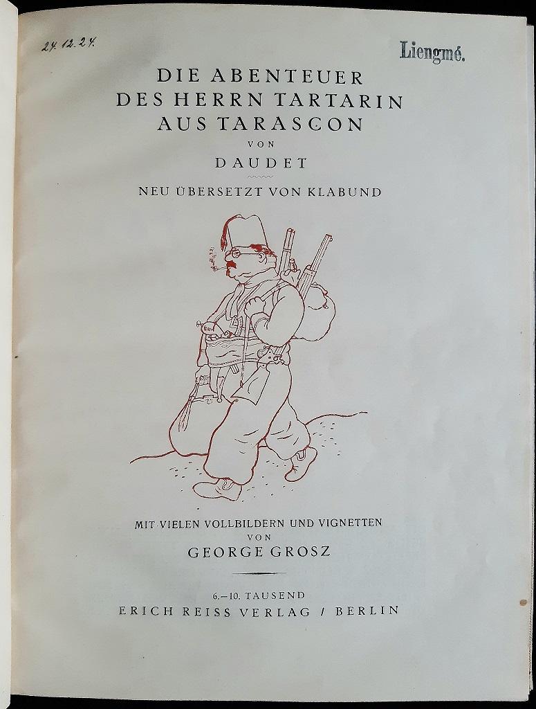 Tartarin - Livre rare illustré par George Grosz - 1921 en vente 2