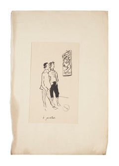 The Picture - Original Pen by  Jean-Louis Clerc - Early 20th century