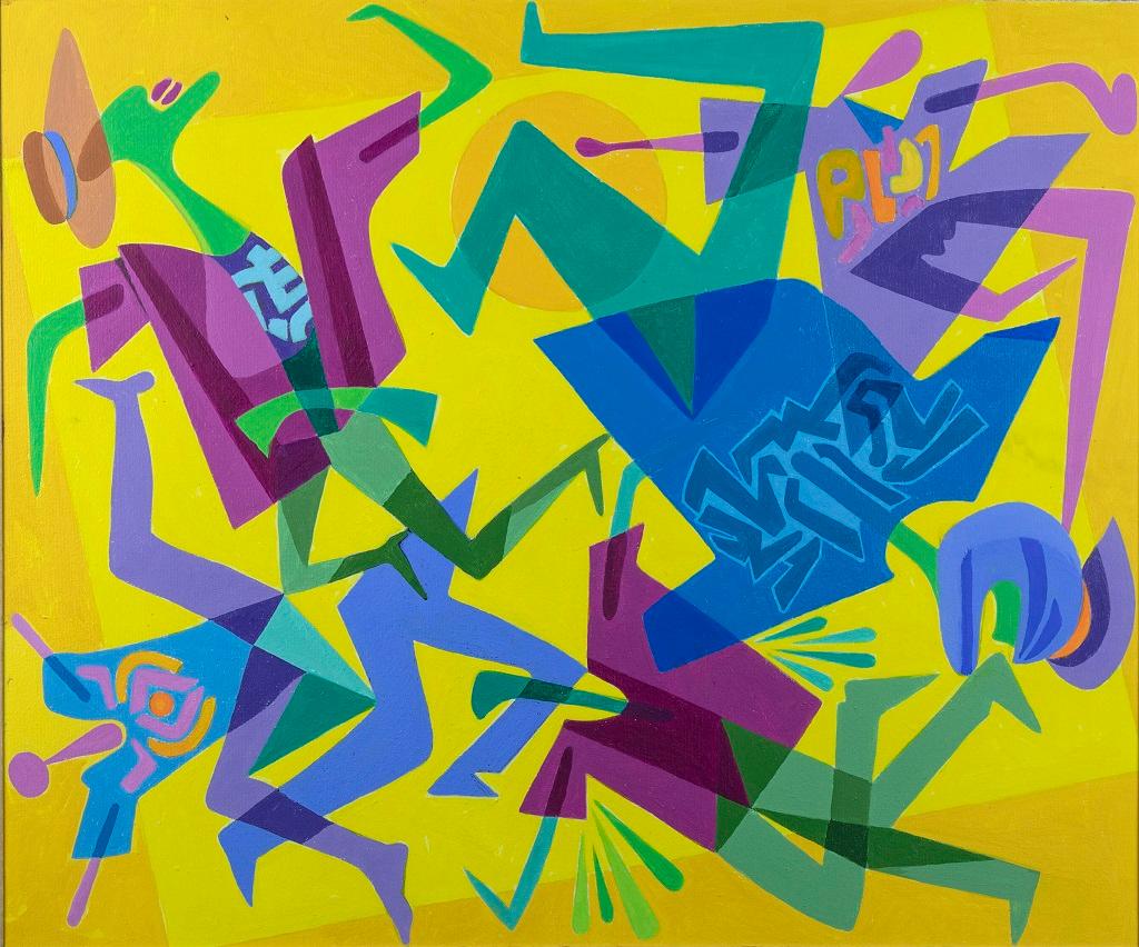 Accident - Acrylic on Canvas by Leo Guida - 1992