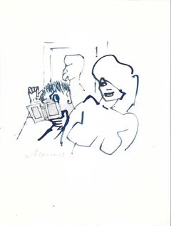 Sex- Appeal –  Tintenzeichnung auf Papier von Mino Maccari – 1960er Jahre