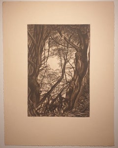 Africa - Nella foresta - Litografia originale di Emmanuel Gondouin - Anni '30