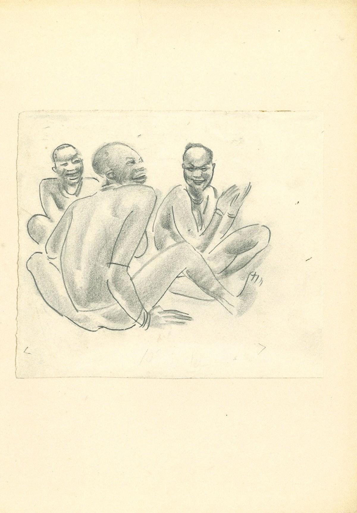 Africa - Women in Conversation is an original artwork realized by Emmanuel Gondouin (Versailles, 1883 - Parigi, 1934) in 1930s.

Origina Lithograph,  part of a collection entitled "Africa".

The work is glued to a cardboard.

Good