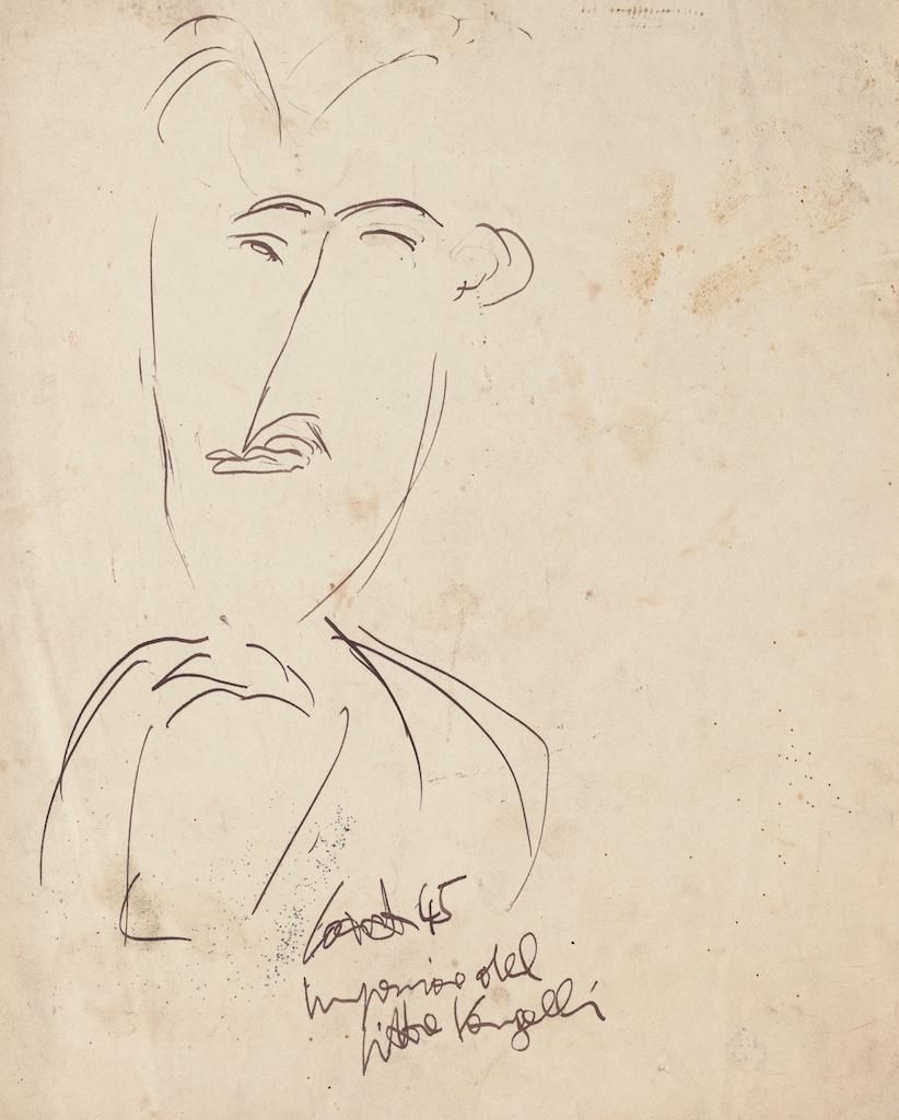 Das Porträt von Vangelli ist eine Original-Zeichnung in Feder auf Papier, realisiert von Antonio Cardile im Jahr 1945, ist das Porträt der italienischen Maler Vangelli, die durch schnelle und geschickte Striche dargestellt wird.

Handsigniert und