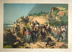 Garibaldi to Aspromonte -  Oleography by V. Malinverno - 1930s