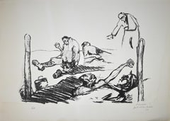 Injured on the s. Michele - Original Lithograph by Pietro Morando - 1950s