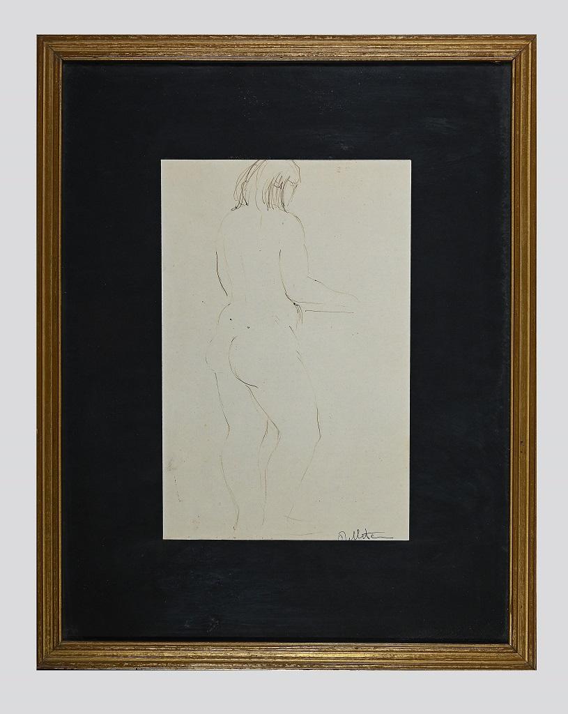 Nude est une œuvre d'art originale réalisée par Angelo Sabbatani dans les années 1970.

Dessin à l'encre sur papier.

Inclut un cadre en bois : 47 x 1 x 37,5 cm

Signé à la main dans la marge inférieure.

Bon état sauf quelques légers plis sur le