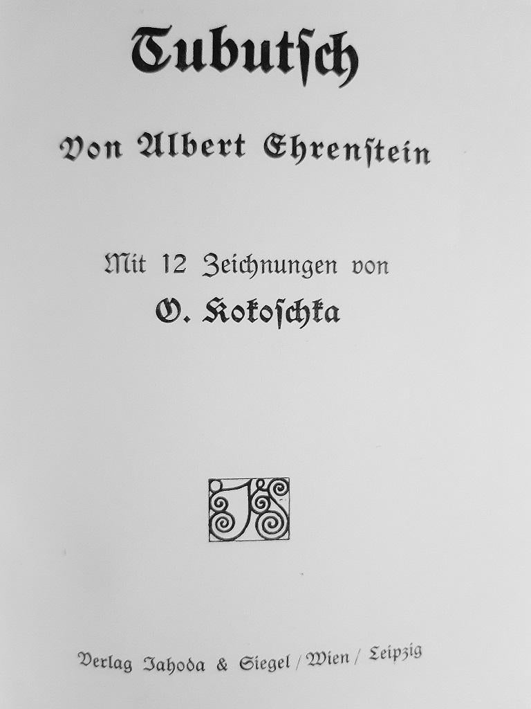 Tubutsch – Seltenes Buch, illustriert von Oskar Kokoschka – 1911 im Angebot 1