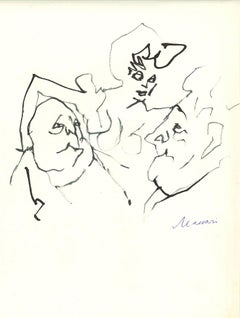 Retro La Mezzana - China Ink by Mino Maccari - 1960s