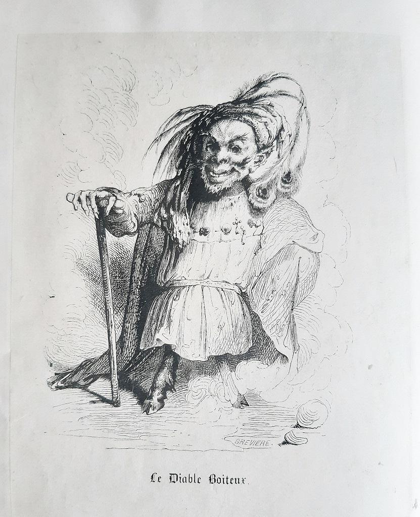 Le Diable Boiteux ist ein seltenes, modernes Originalbuch, das von René Le Sage (Sarzeau, 1668 - Boulogne-sur-Mer, 1747) geschrieben und von Tony Johannot (9. November 1803 - 4. August 1852) 1840 illustriert