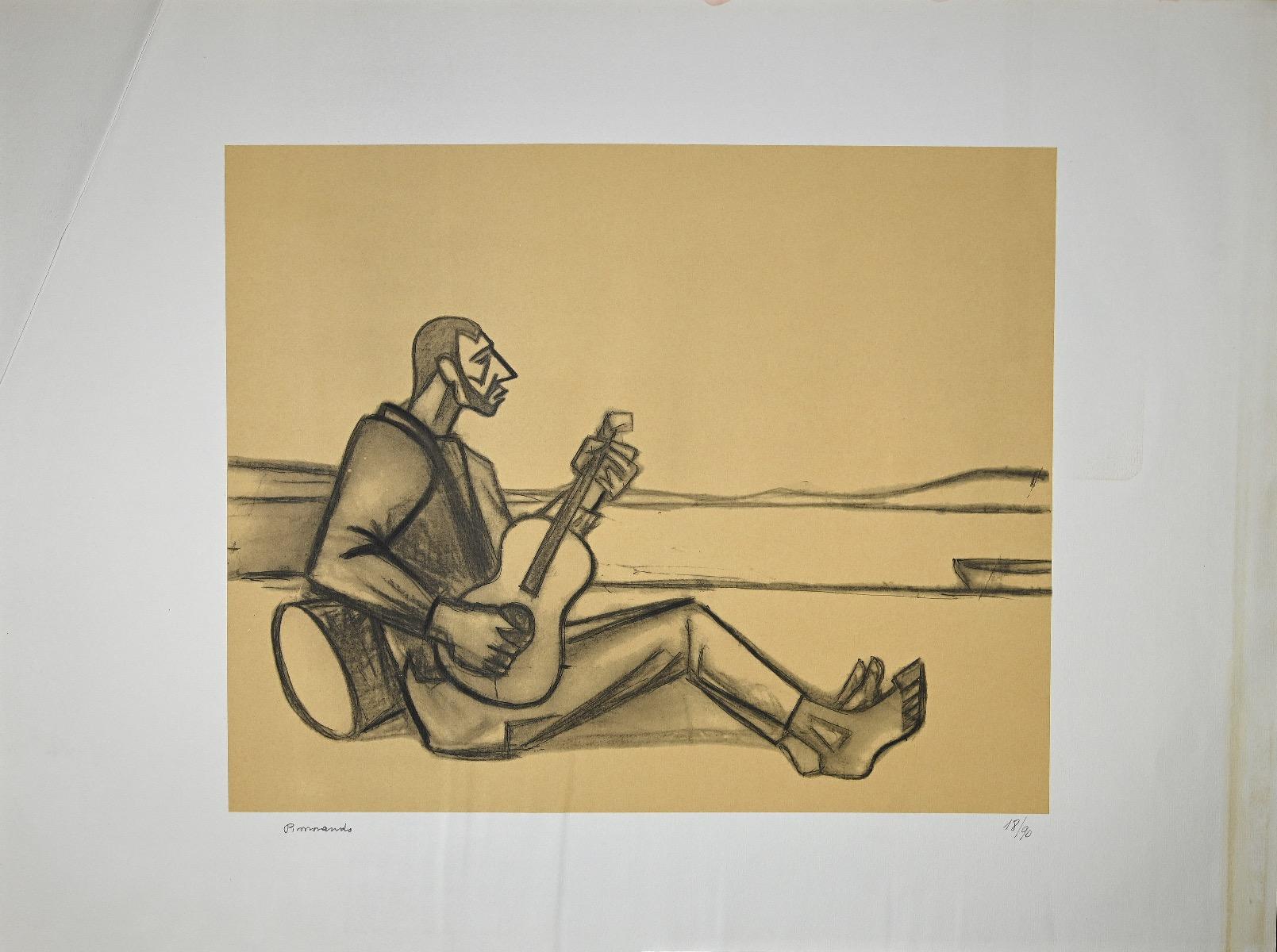 Guitarist is an original artwork realized by Italian artist Pietro Morando (Alessandria 1889- 1980).

Original Lithograph.

Hand-signed on the lower left in pencil.

Numbered on the lower right, the edition of 18/90 prints.

Very good conditions,