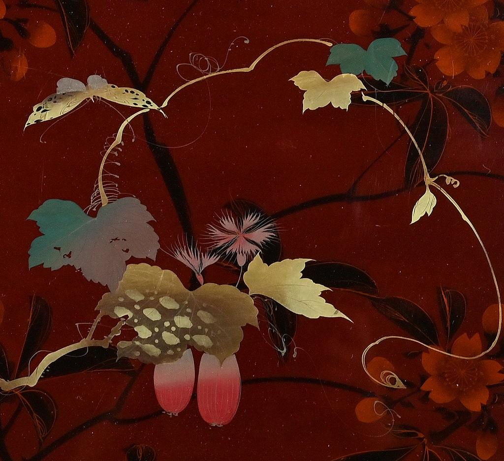 Composition orientale - Panneau d'émail japonais d'origine - Début du XXe siècle - Moderne Art par Unknown