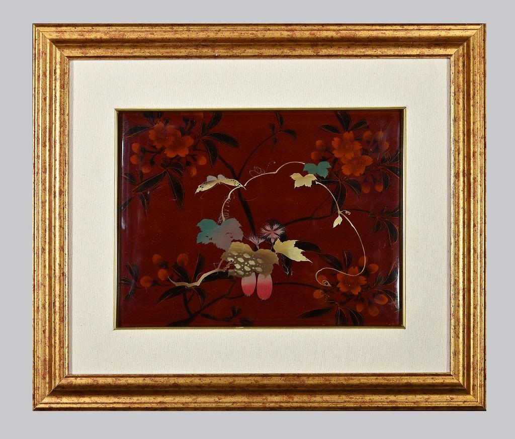 Oriental Composition - Original Japanese Enamels Panel - Early 20th century