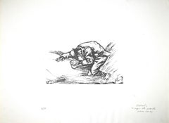 Used The Explosion of the Grenade -  Lithograph by P. Morando - 1950s
