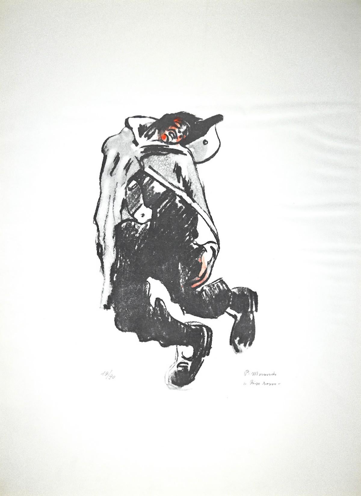 Pietro Morando Figurative Print - Red Rice - Original Lithograph by P. Morando - 1950s