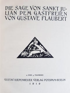 Die sage von Sankt Julian dem Gastfreien - Livre rare de Max Kaus - 1919