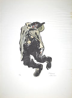 Riso rosso - Litografia originale di Pietro Morando - Anni '50