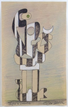Wood and Enalem - Study for an Abstract Sculpture by Leo Guida - 1980s