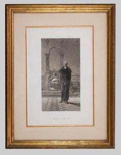Portrait of Arnaldo da Brescia - Lithograph by Alberto Maso Gilli - 19th Century
