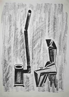Heating - Lithographie originale de Pietro Morando - années 1960