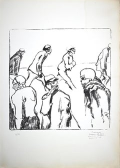 Tragedy of Hunger - Original Lithograph by Pietro Morando - 1950s