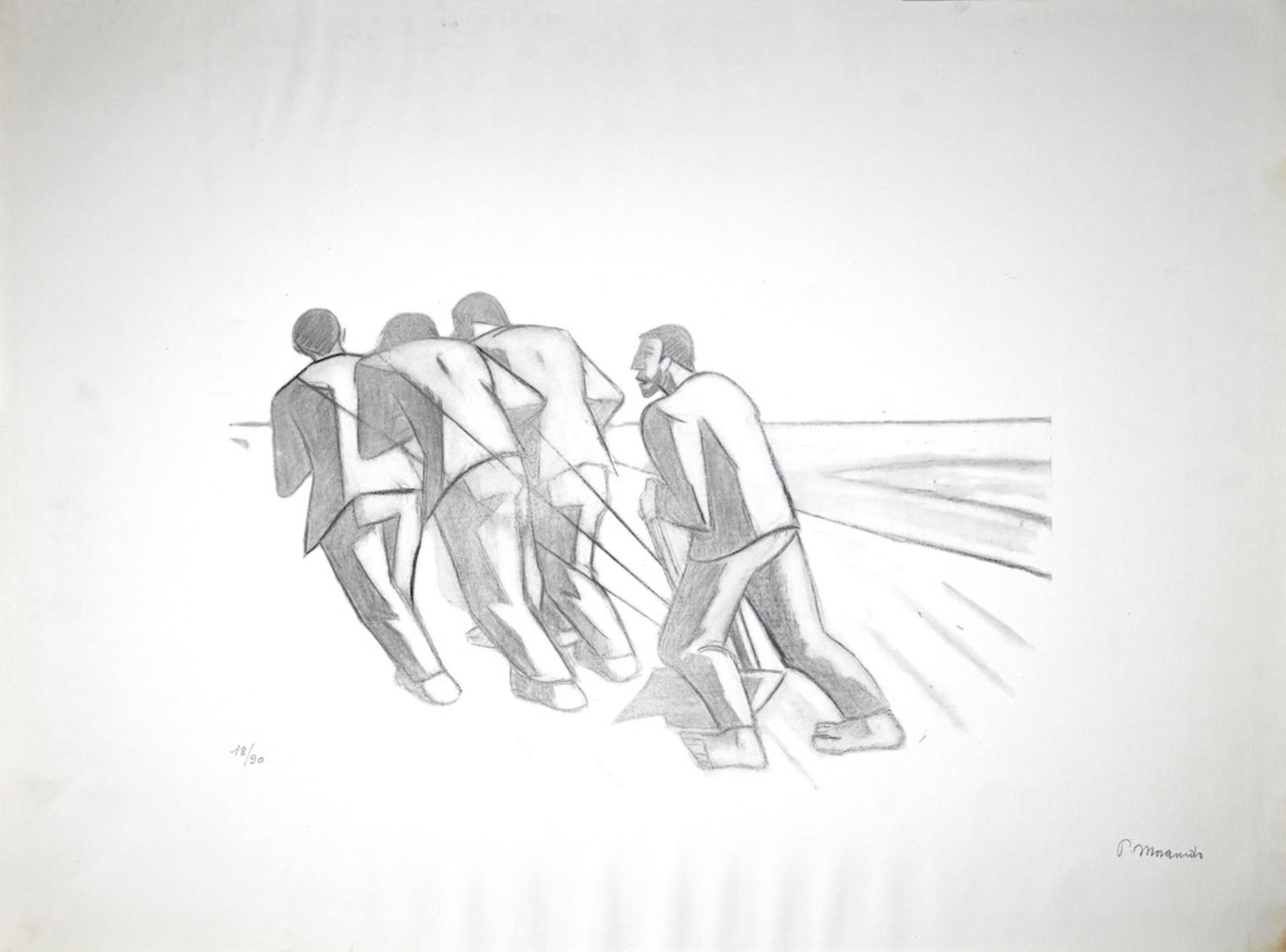 Uomini bue è un'opera d'arte originale realizzata dall'artista italiano Pietro Morando (Alessandria 1889- 1980).

Litografia originale. 

Buone condizioni, tranne qualche traccia di piegatura.

Firmato a mano in basso a destra a matita. Numerata in
