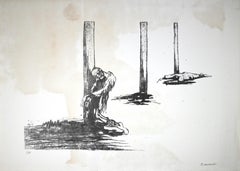Hungarian Prison - Original Lithograph by Pietro Morando - 1950s