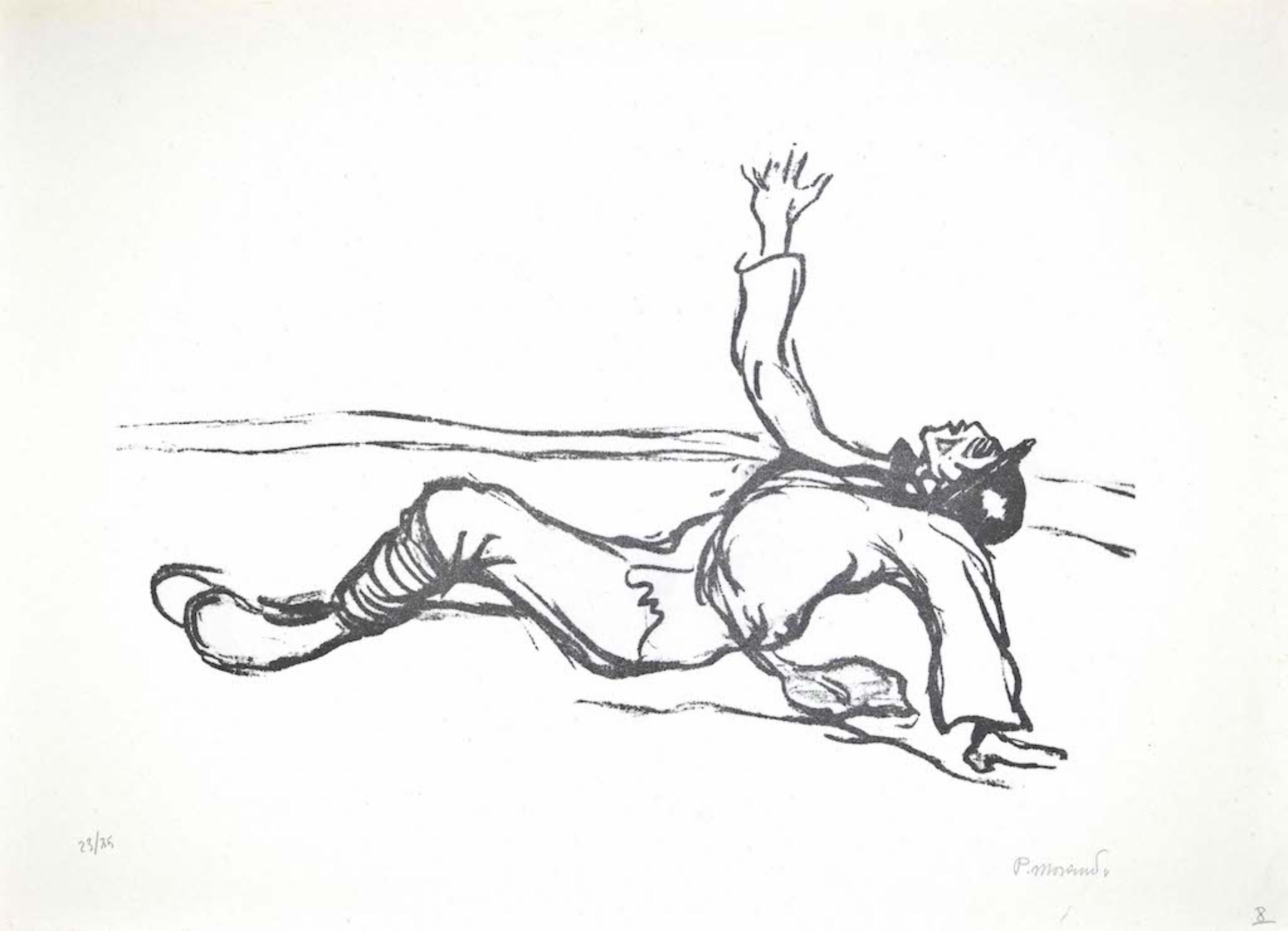 Die verwundete - Lithographie von Pietro Morando - 1950er Jahre