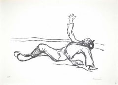 I feriti - Litografia di Pietro Morando - Anni '50