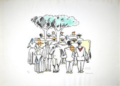 Il mercato Litografia di Pietro Morando - Anni '60