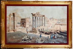 Veduta del Foro Romano - Acquerello di Giuseppe Costantini - Anni '70 del XIX secolo