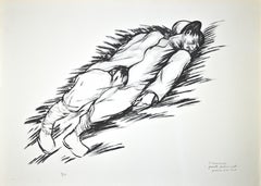 Infantryman Electrocuted - Original Lithograph by Pietro Morando - 1950s