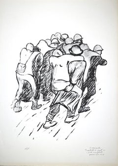 Transfert d'une blessure - Lithographie originale de Pietro Morando - Années 1950