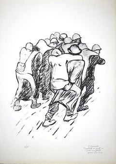 Transfer of Injured - Original Lithograph by Pietro Morando - 1950s