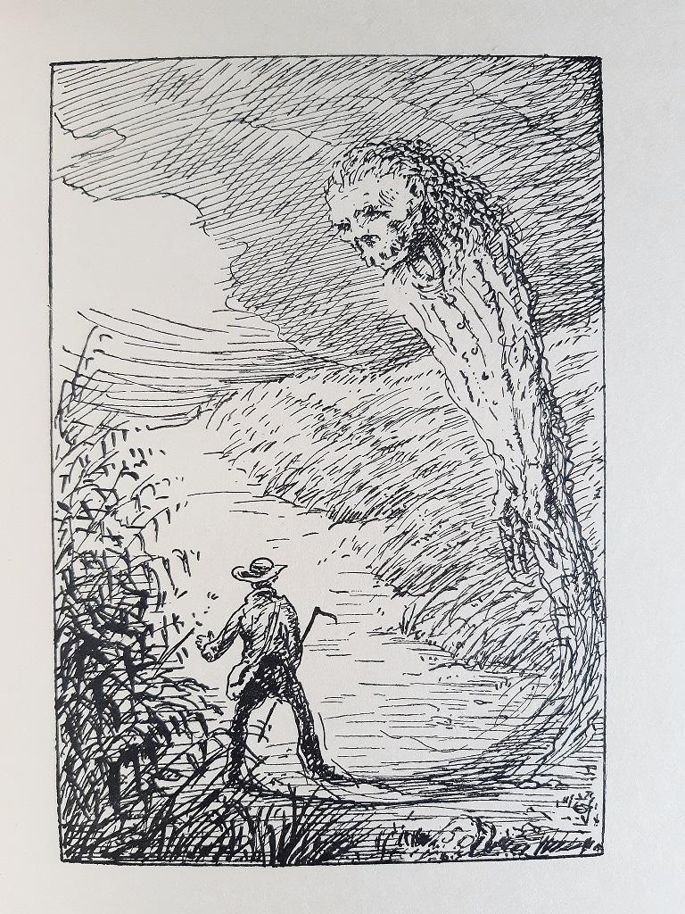 Der Todseher ist ein modernes, seltenes Buch, das von Ernst Adolf Willkomm (Herwigsdorf, 1810 - Zittau, 1886) geschrieben und von Alfred Leopold Isidor Kubin (Leitmeritz, 1877 - Zwickledt, 1959) im Jahr 1910 illustriert