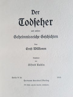 Der Todseher - Rare Book Illustrated by Alfred Kubin - 1910