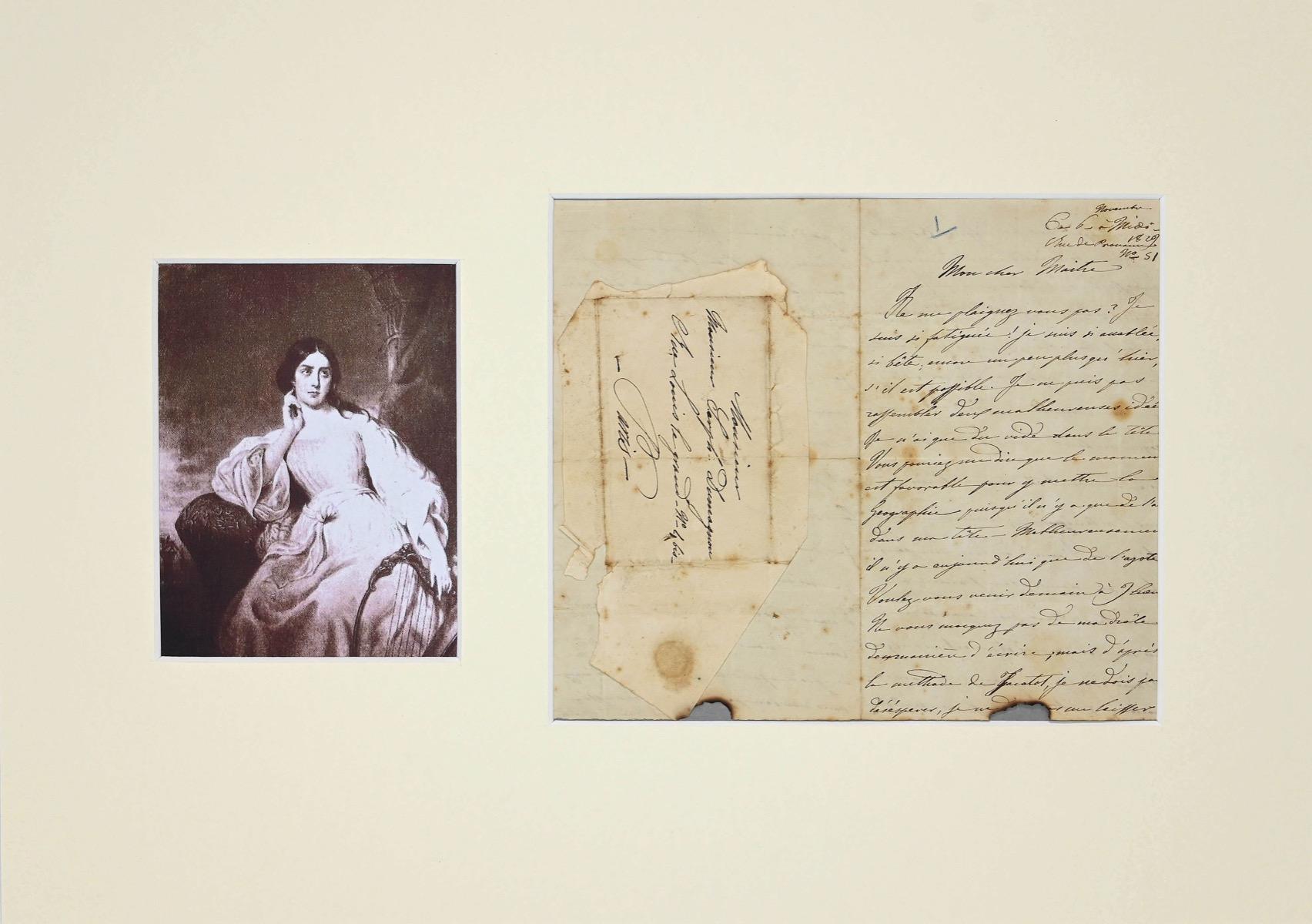 Lettre à Joseph Dumagnon est un timbre original sur papier couleur ivoire, écrit par Maria Malibran (1808-1836), chanteuse mezzo soprano d'origine espagnole.

Dans cette oeuvre se trouve une lettre, avec des traces de rouille et de petites brûlures
