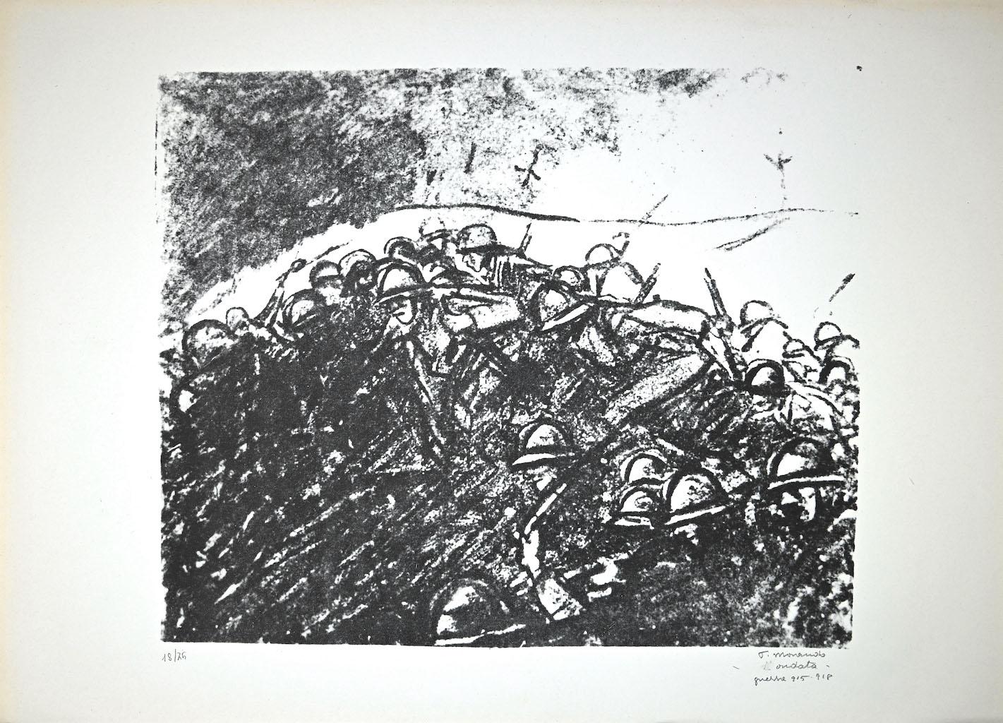 The Wave is an original artwork realized by Italian artist Pietro Morando (Alessandria 1889- 1980).

Original Lithograph.

Hand-signed on the lower right in pencil.

Numbered on the lower left, the edition of 18/75 prints.

Good conditions except