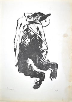 Riso rosso - Litografia originale di Pietro Morando - Anni '50