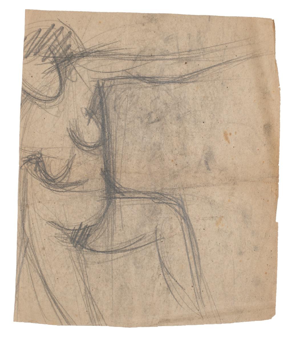 Posing Nude - Original-Bleistiftzeichnung von Pierre Segogne - Mitte des 20. Jahrhunderts im Angebot 1