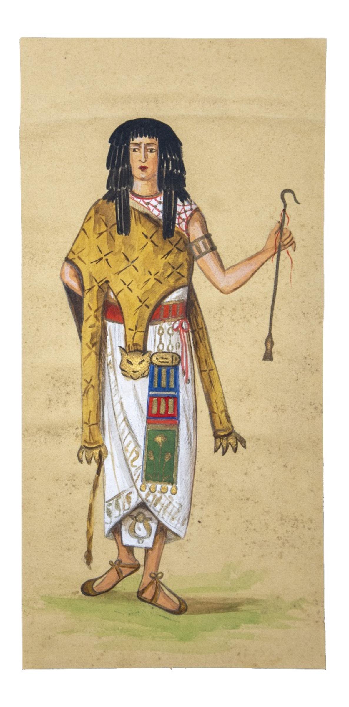 Unknown Figurative Art - Costume for Aida -  Tempera and Watercolor - 1920s