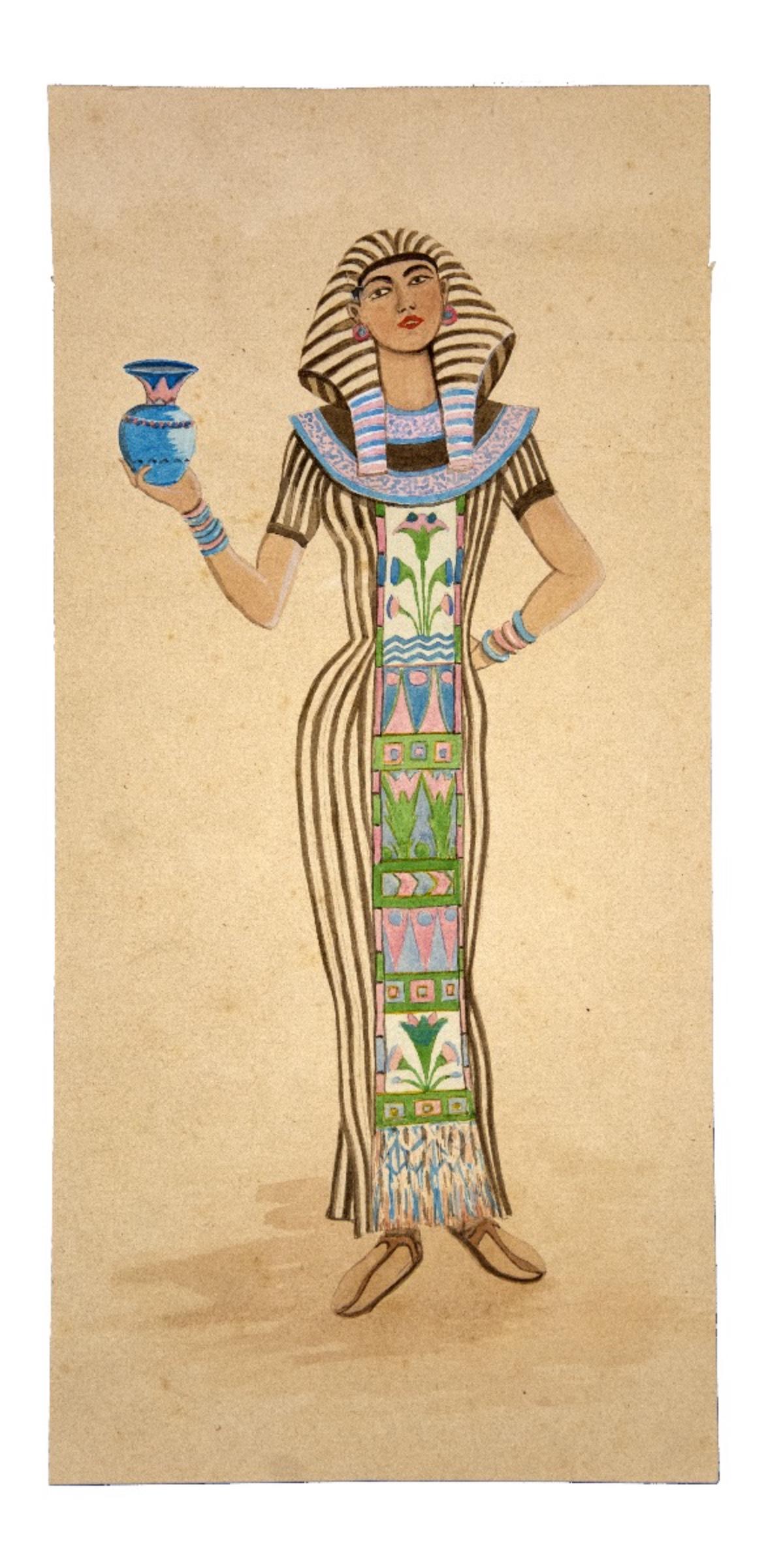 Unknown Portrait - Costume for Aida - Tempera and Watercolor - 1920s