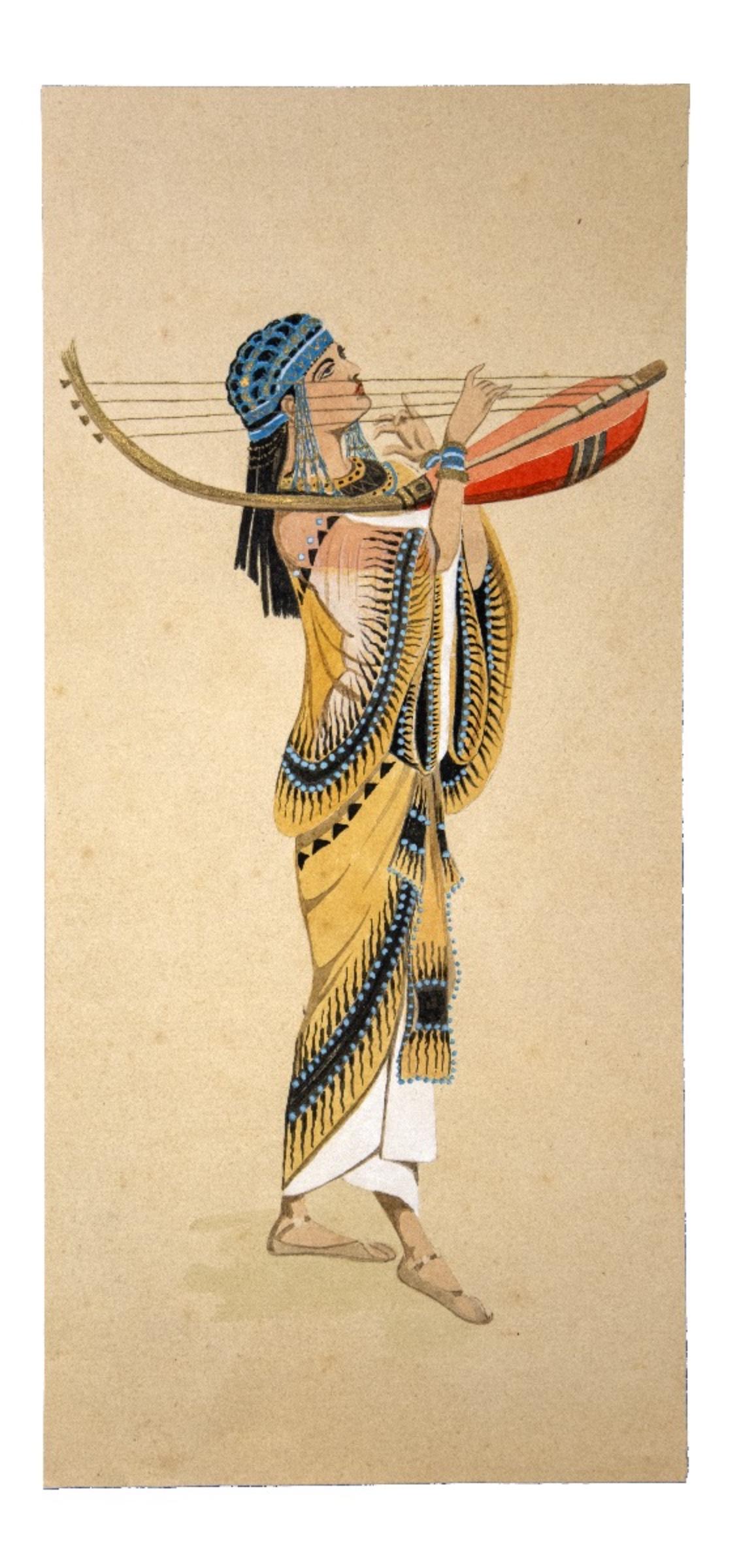 Unknown Figurative Art - Costume for Aida - Tempera and Watercolor - 1920s