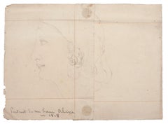 Profil der Frau – Original-Bleistiftzeichnung – 1818